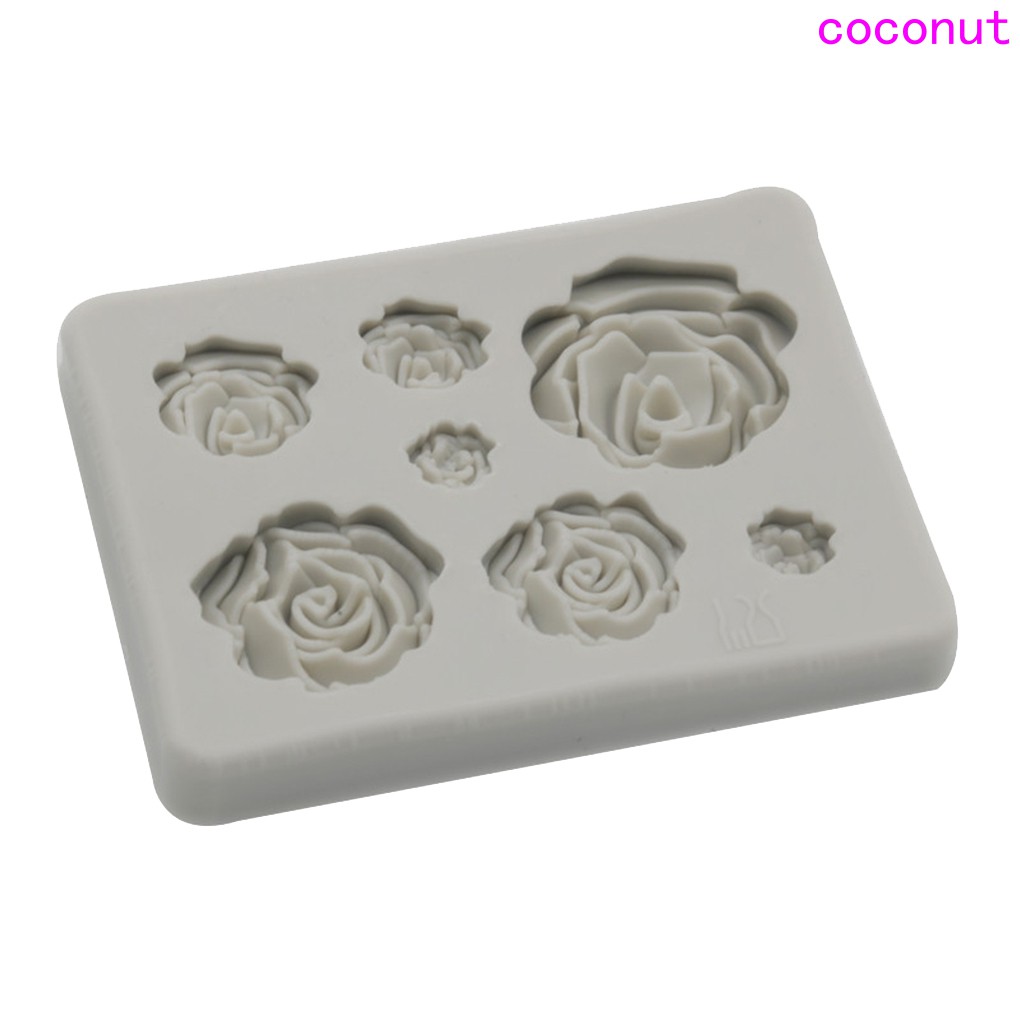 Khuôn Silicon Làm Bánh Tạo Hình Hoa Hồng 3d