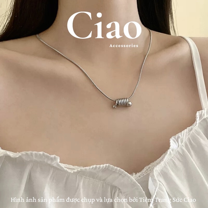 [NEW ITEMS] Dây chuyền/ Vòng cổ titan không gỉ thiết kế trendy đơn giản cá tính hình xoắn Beatrix Ciao