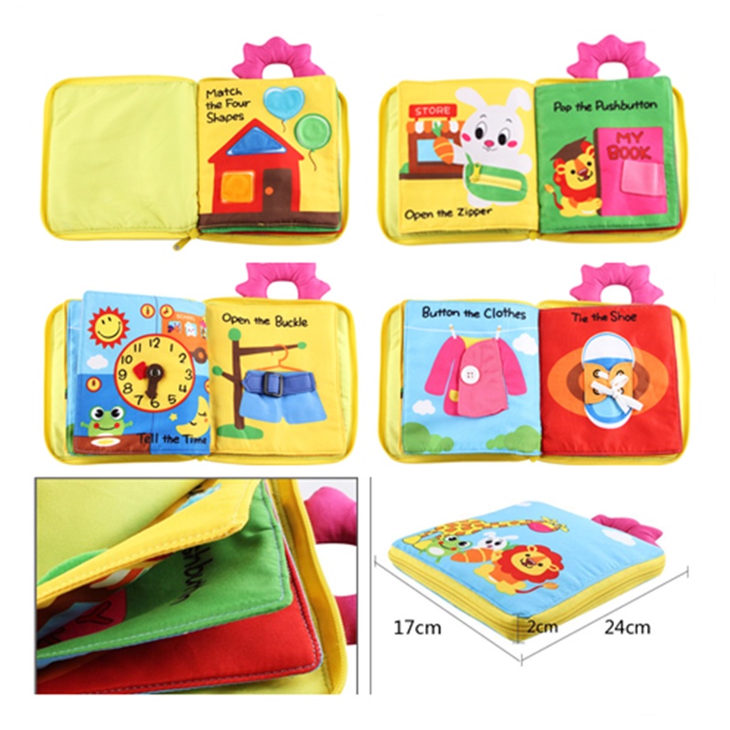 Sách vải đồ chơi học tập nhận biết theo phương pháp montessori vui nhộn dành cho trẻ em