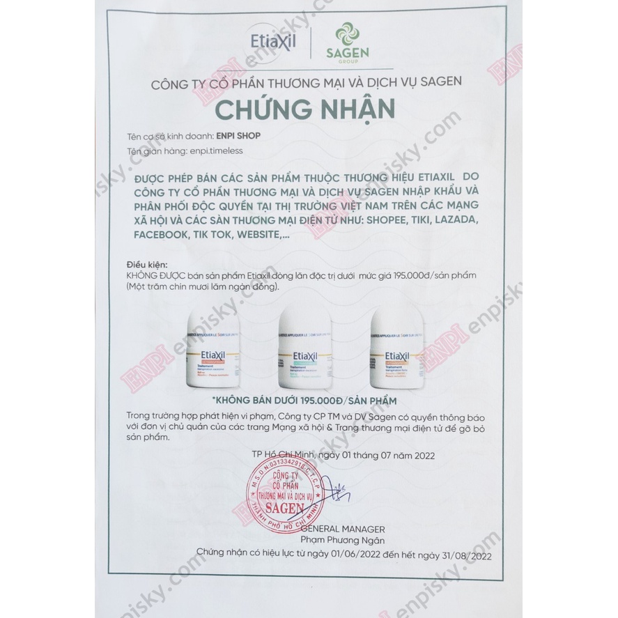 Lăn khử mùi Etiaxil
