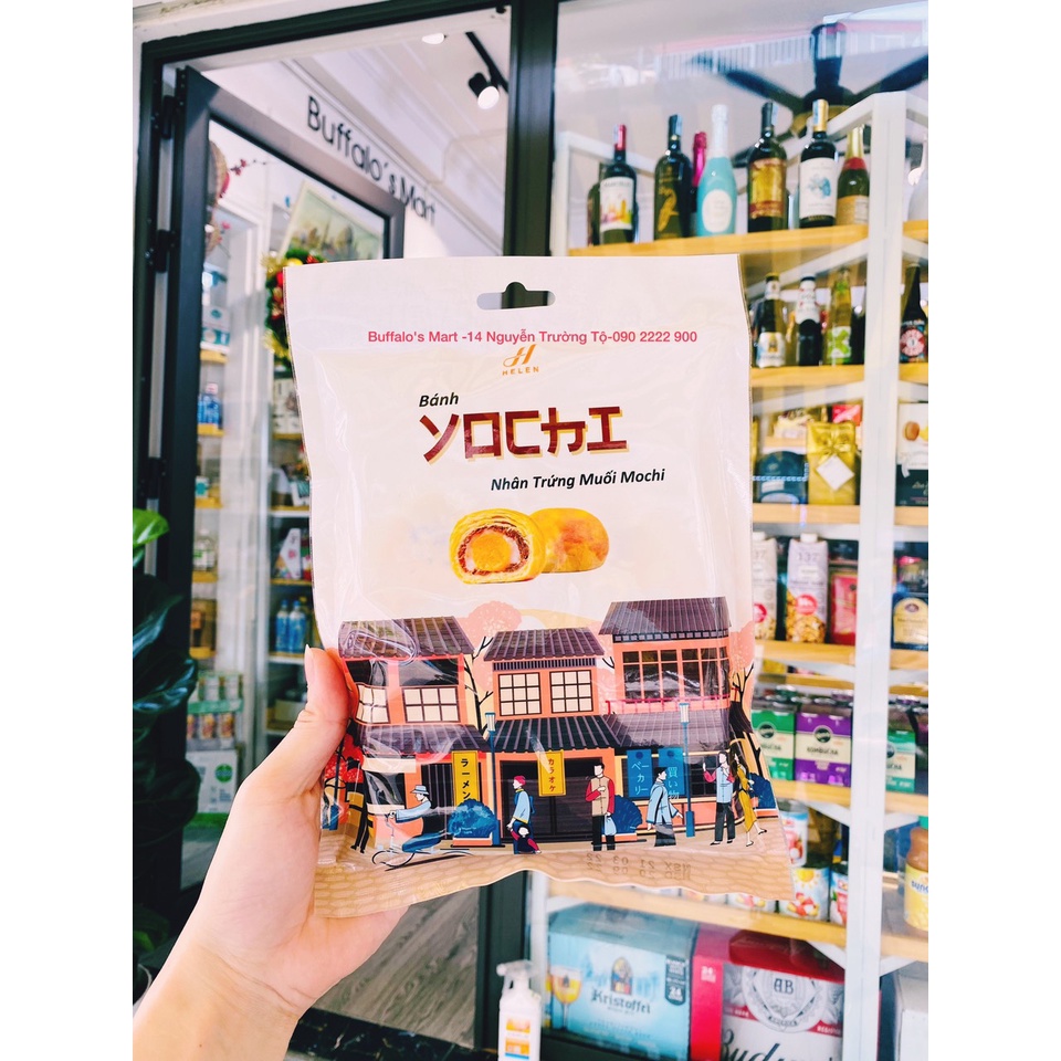 Bánh mochi nhân trứng muối,hạt sen, đậu đỏ Yochi 240G