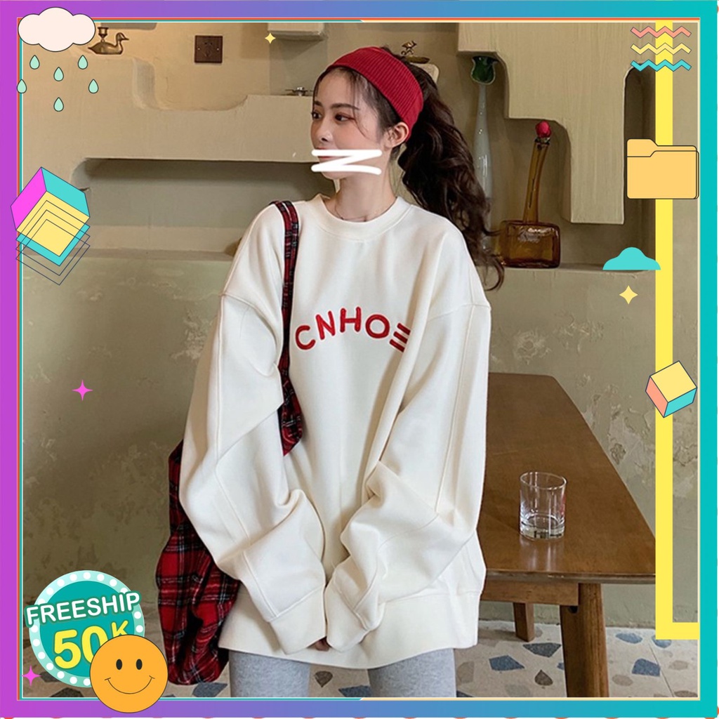 Áo Sweater Nam Nữ Form Rộng Vải Nỉ Bông Dày Dặn | BigBuy360 - bigbuy360.vn