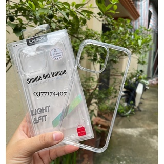 Ốp lưng LikGus trong suốt cho iPhone 14, 14 Max, 14 Pro, 14 Pro Max lưng cứng viền dẻo chống sốc siêu đẹp