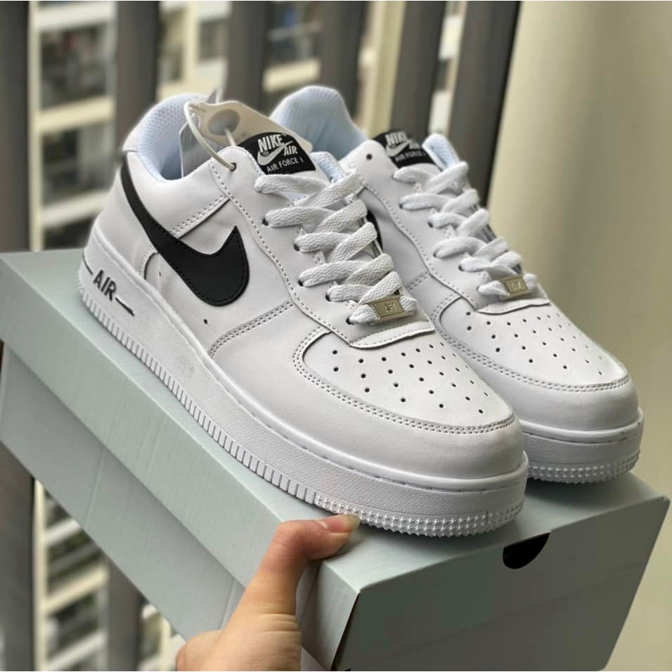 Giày nam AF1 vệt đen trắng , Giày thể thao air force 1 low logo đen nam nữ bản đẹp 2022 full box bill