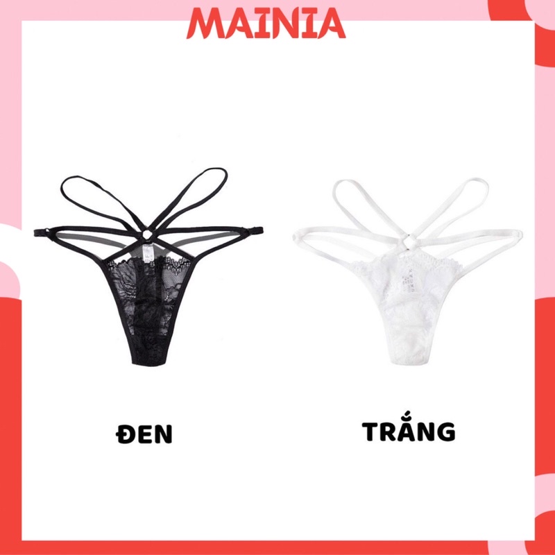 Quần Lót Ren Lọt Khe Sexy 6 Dây Hông Phối Khoen Chíp Nữ Cao Cấp Gợi Cảm Quyến Rũ Mainia Shop