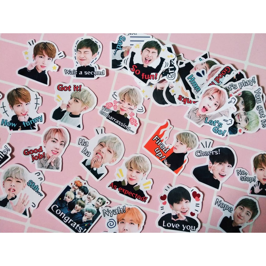 Bộ 40 sticker BTS - LLD013 (Ảnh shop tự chụp)