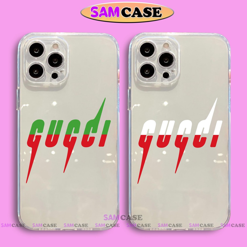 Ốp lưng iPhone Gucci cạnh vuông chống sốc silicon trong suốt dẻo bvc cho ip 6/6s/7/8/X/XS/XR/11/12/13/14 Pro Plus Max