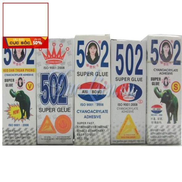 [sỉ ib] Thùng 50 hộp keo S Đức Anh, keo 502, keo con voi