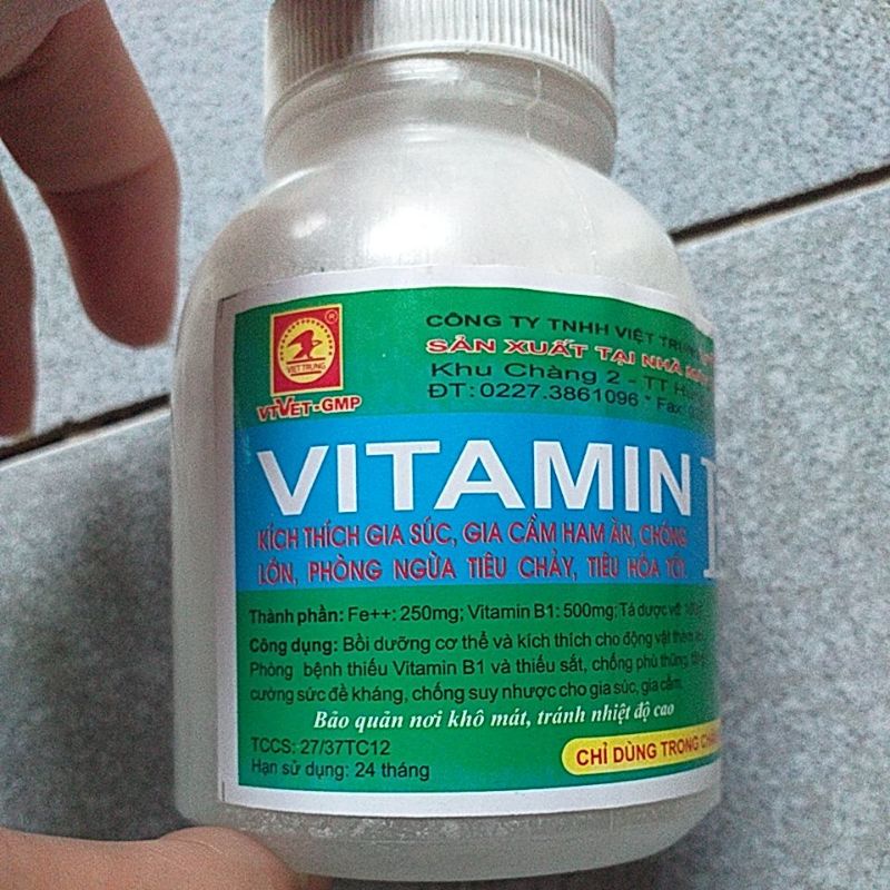Vitamin b1 sắt , b1 fe thú y lợn gà vịt ngan chó mèo chim gà đá chọi for pet, k.ích thí.ch th.èm ă.n