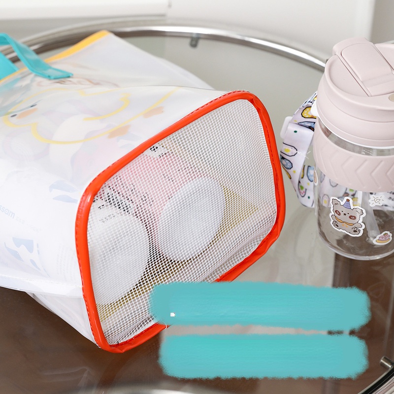Túi tote Nhựa PVC Trong Suốt Chống Thấm Nước Họa Tiết Hoạt Hình