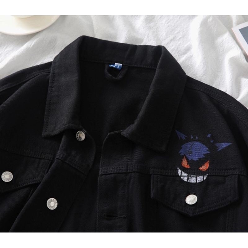 Áo khoác jeans đen TN SANE  nam nữ sumisu shop
