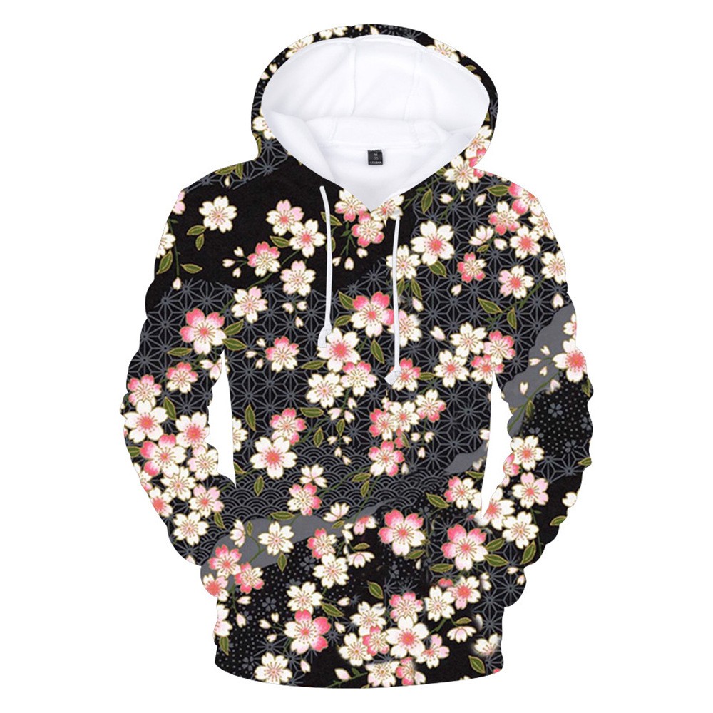 Mới Áo Hoodie In Họa Tiết Hoa 3d Phong Cách Châu Âu Cho Nam