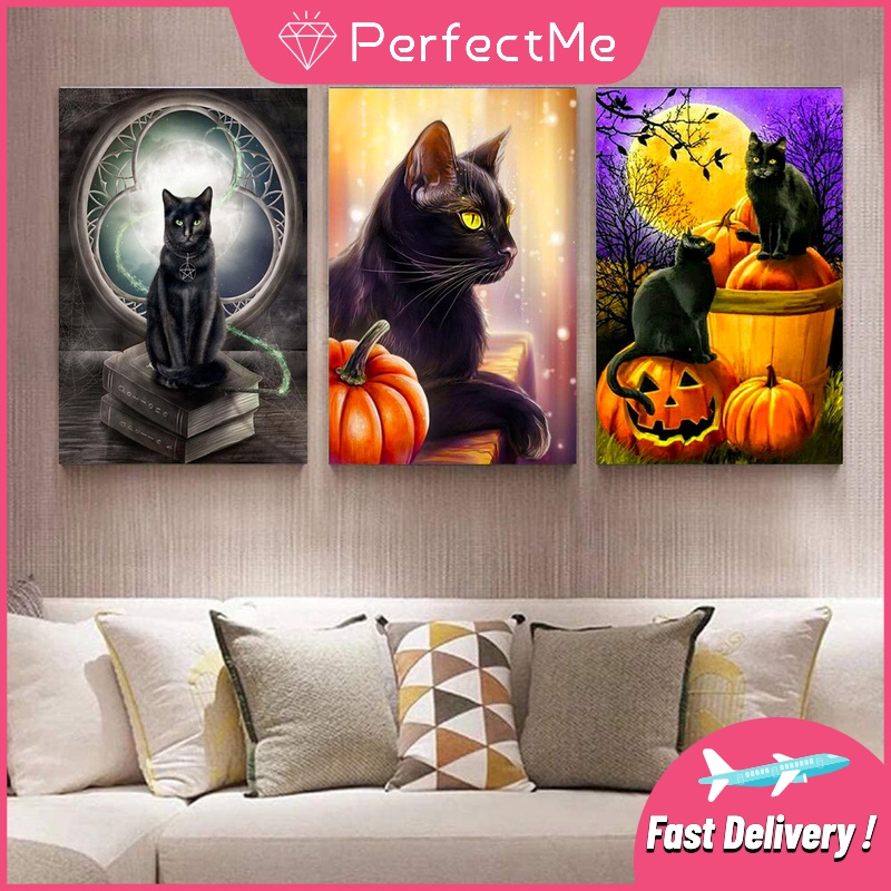 Bộ Tranh Đính Đá 5D Tự Làm 30x40cm Hình Mèo Dễ Thương