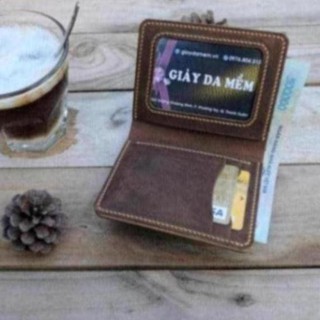 Sale dtct ví nam da bò hàng thủ công handmade 100%