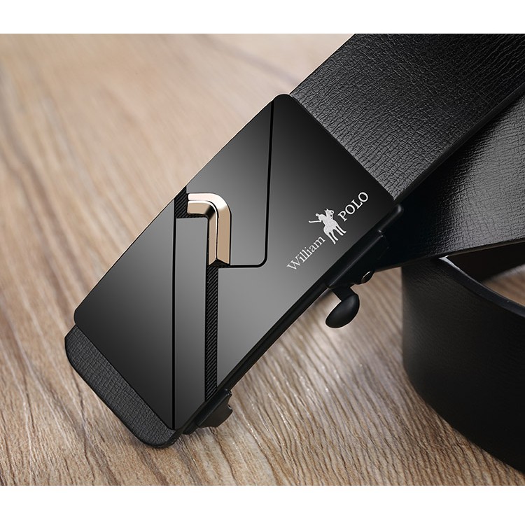 Thắt lưng Nam thời trang - da bò, mặt kim loại cao cấp nhập khẩu chính hãng William Polo - Bảo hành 12 tháng