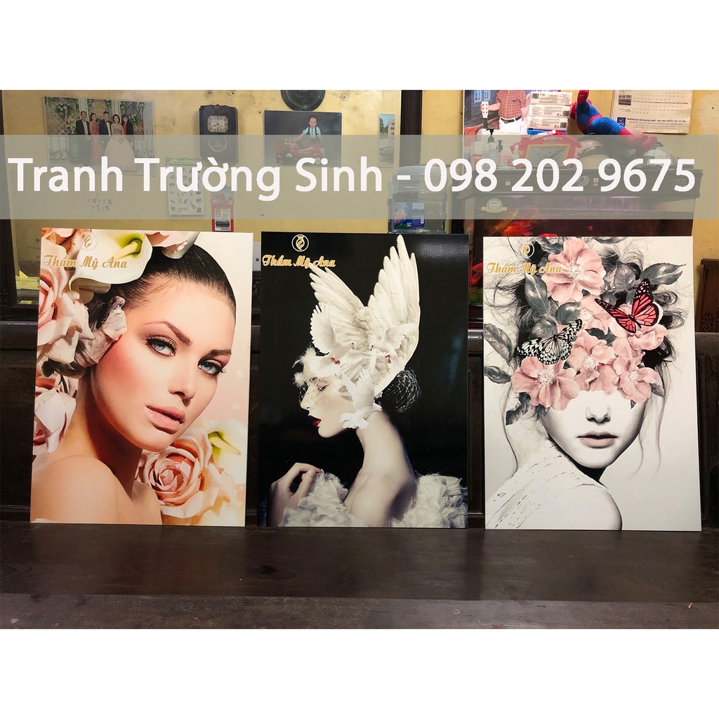 BỘ 3 TRANH THẨM MỸ BEAUTY , TRANH 3 CÔ GÁI (40x60x3)