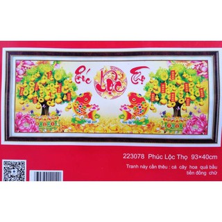 Tranh Thêu chữ thập PHÚC LỘC THỌ 223078 (93×40) chưa thêu