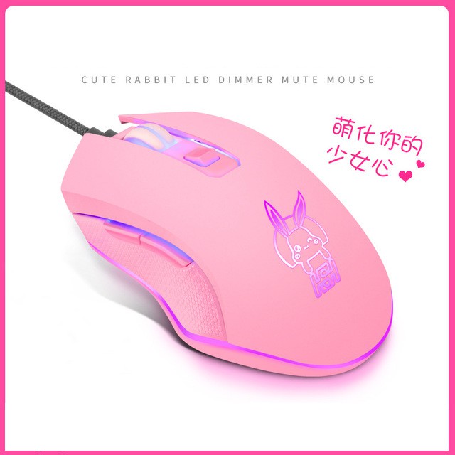 Chuột Gaming màu hồng LED RGB Có dây, không dây wireless, Silent Click I Gaming Mouse RGB LED, Pink Color