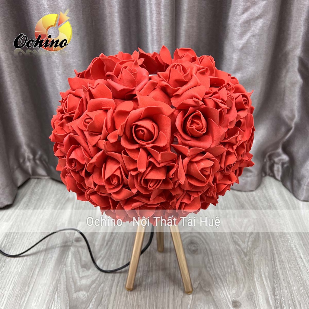 Đèn Ngủ Để Bàn Hình Hoa Hồng Loại Cao Cấp Ba Chân Vàng Sang Chảnh Để Trang Trí Phòng Ngủ (Hàng Có Sẵn)