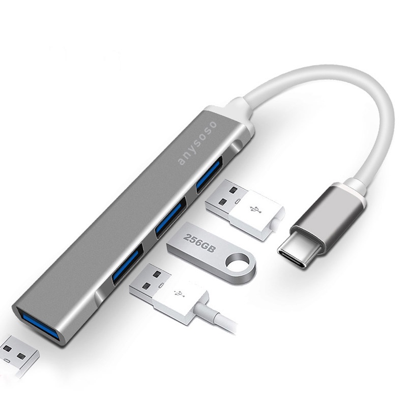 Bộ chia cổng Anysoso 4 trong 1 từ USB C sang USB 3.0 cho MacBook Pro