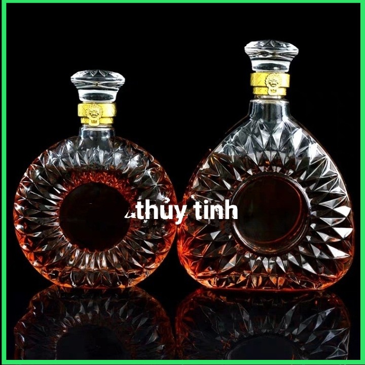 COMBO 2 CHAI THỦY TINH ĐỰNG RƯỢU 500ML - 700ML, BÌNH ĐỰNG RƯỢU XO 500ML - 700ML