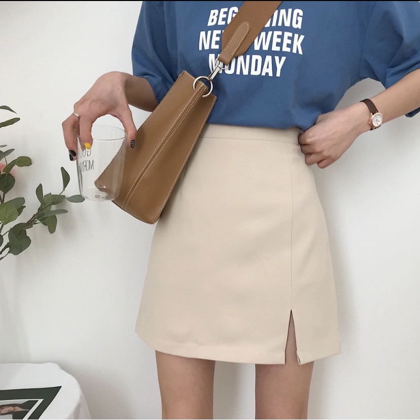 [CHÂN VÁY XẺ TÀ] Chân váy chữ A ngắn xẻ trước, có quần trong chống lộ, chân váy xẻ đẹp, đen, trắng đến từ LULA BOUTIQUE | BigBuy360 - bigbuy360.vn