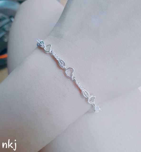 LẮC TAY BẠC NỮ HÌNH TRÁI TIM