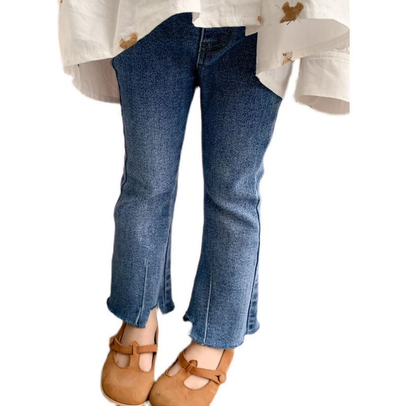 Hàng Mới Về Quần Jeans Ống Loe Ôm Dáng Thời Trang Xuân Thu Phong Cách Hàn Quốc Cho Bé Gái