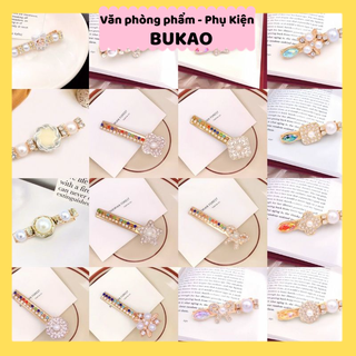 Set 2 cái kẹp tóc đính đá siêu xinh đi tiệc lấp lánh