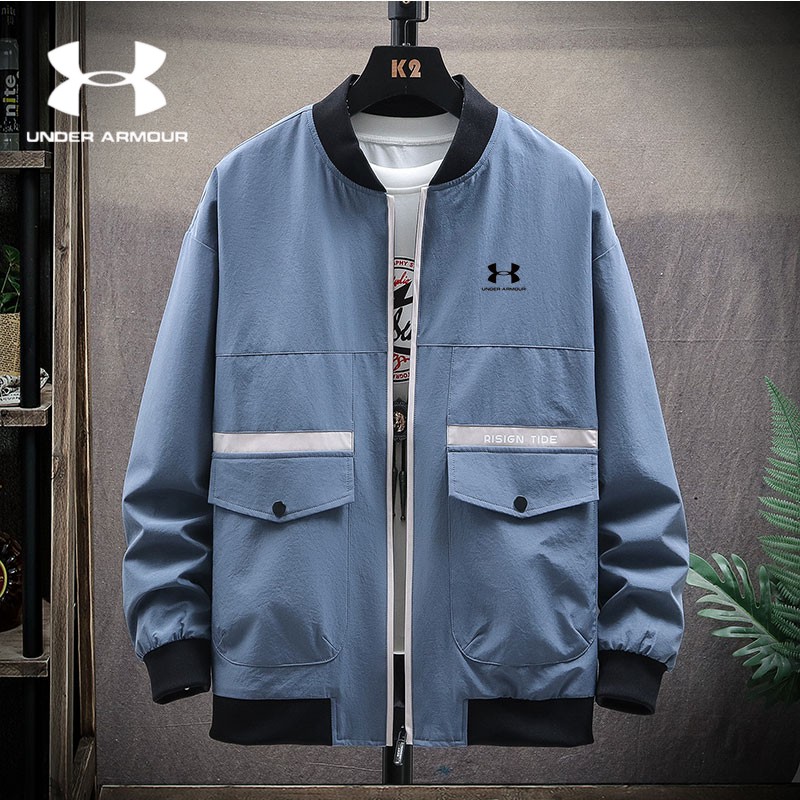 ! Under Armour! Áo khoác Bomber chất liệu da cao cấp thời trang