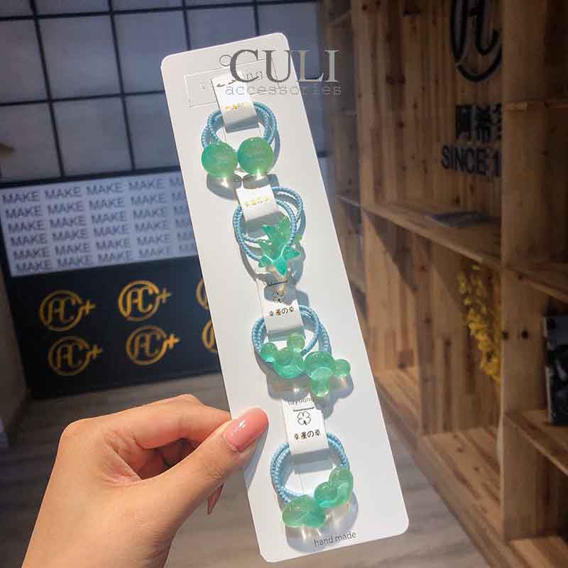 Set Thun cột tóc nhiều hình xinh xắn, ánh nhũ lấp lánh cho bé - Culi accessories