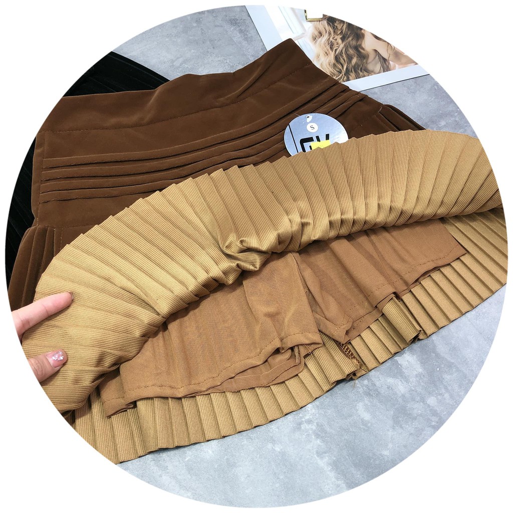 Chân váy nhung 2 túi trước mã 1021 ( kèm ảnh thật,video) | BigBuy360 - bigbuy360.vn