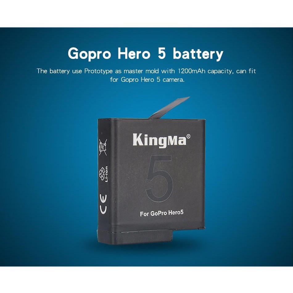 pin zin kingma cho camera hành trình gopro hero 5, hero 6,