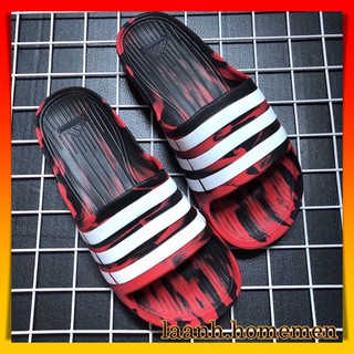 FREESHIP ĐƠN 50K_ Dép Đúc Nam 3 Sọc Duramo Camo - Đế Loang Đỏ Đen Hàng VNXK ( Hình thật )