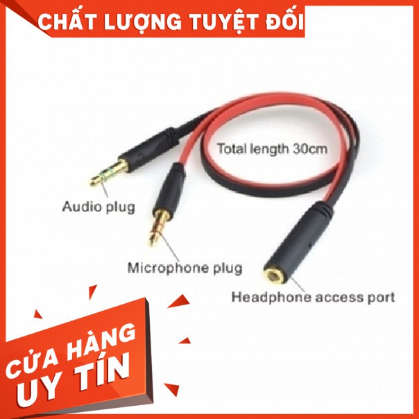 Giá Hủy DiệtJack gộp audio và mic 3.5mm  Jack gộp tai nghe 3.5 -DC1307 đen đỏHàng chất lượng