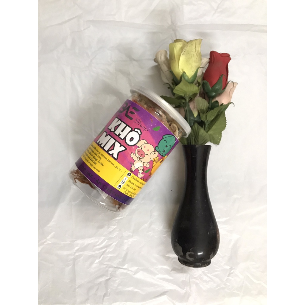 Khô mix 3 vị heo mực gà loại hộp 200g shop 3AE đồ ăn vặt Hà Nội ngon bổ rẻ | BigBuy360 - bigbuy360.vn