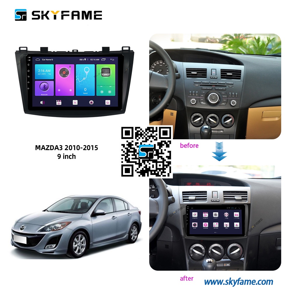 Mặt dưỡng màn hình DVD android 9” 10” MAZDA 3  2004 2005 2006 2007 2008 2009 2010 2011 2012 2013 2014 2015