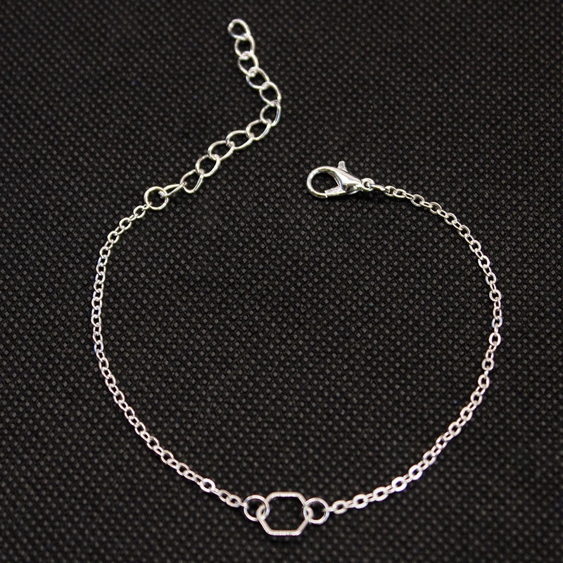 Vòng đeo tay 6 cạnh hình học màu vàng / bạc phong cách đơn giản | BigBuy360 - bigbuy360.vn