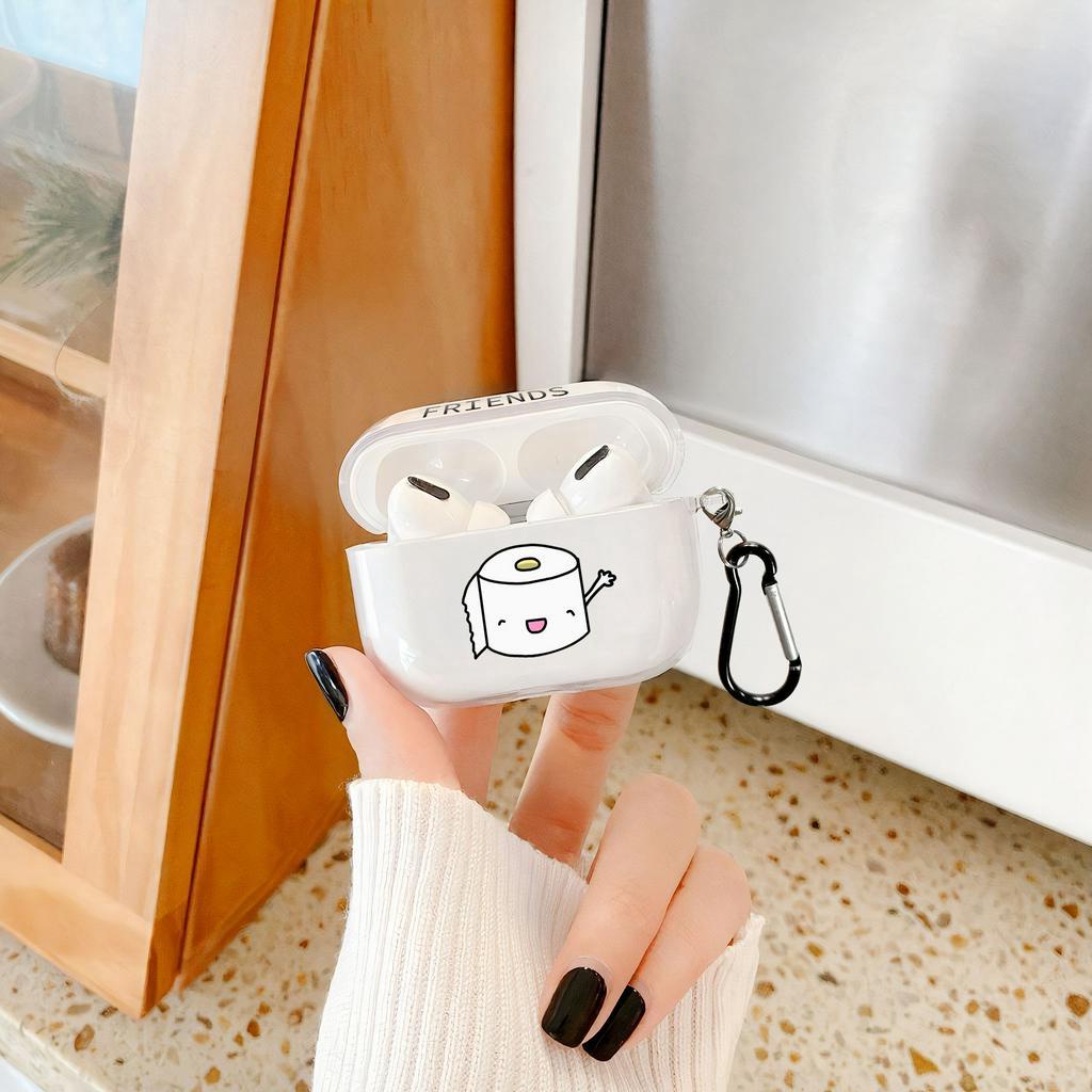 Ốp tai nghe Airpods 1 2 3 i12 cặp đôi hài bựa cute vỏ bảo vệ hộp sạc Case airpod 1 2 3 pro 2 trong suốt có móc treo