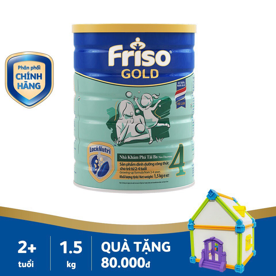 [Tặng bộ tô màu ngôi nhà]Sữa Friso gold 4 1500g