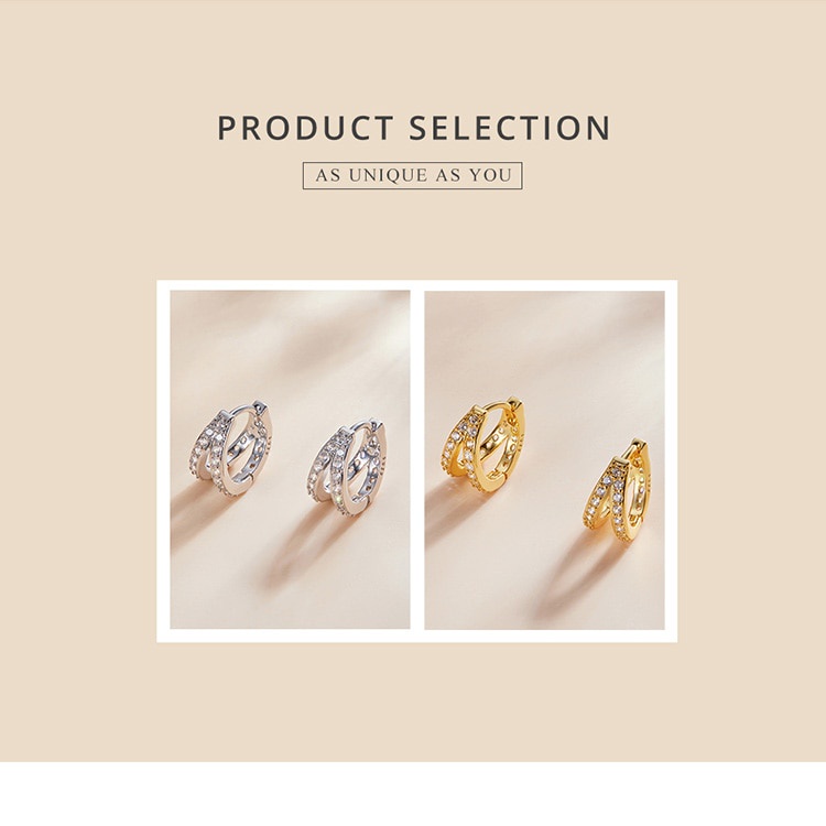 Bông tai Bamoer SCE1187 bạc Sterling 925 đính đá Zircon pha lê phong cách hiện đại không gây dị ứng cho nữ