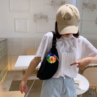 Túi bao tử hoa KAIKAI KIKI đeo chéo unisex Hàn Quốc ( có kèm hoa )