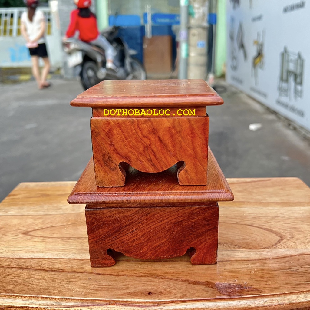 Đôn vuông gỗ hương kê tượng chắc chắn bền bỉ 2 cỡ