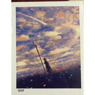 Tranh sơn dầu số hóa tự tô màu theo số có khung (40*50cm) - [504] BẦU TRỜI TUỔI THƠ 3