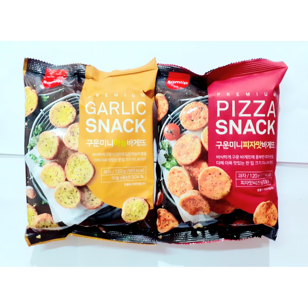 bánh mì sấy giòn pizza bơ tỏi samlip, 120gr hàn quốc, 9.3.2022