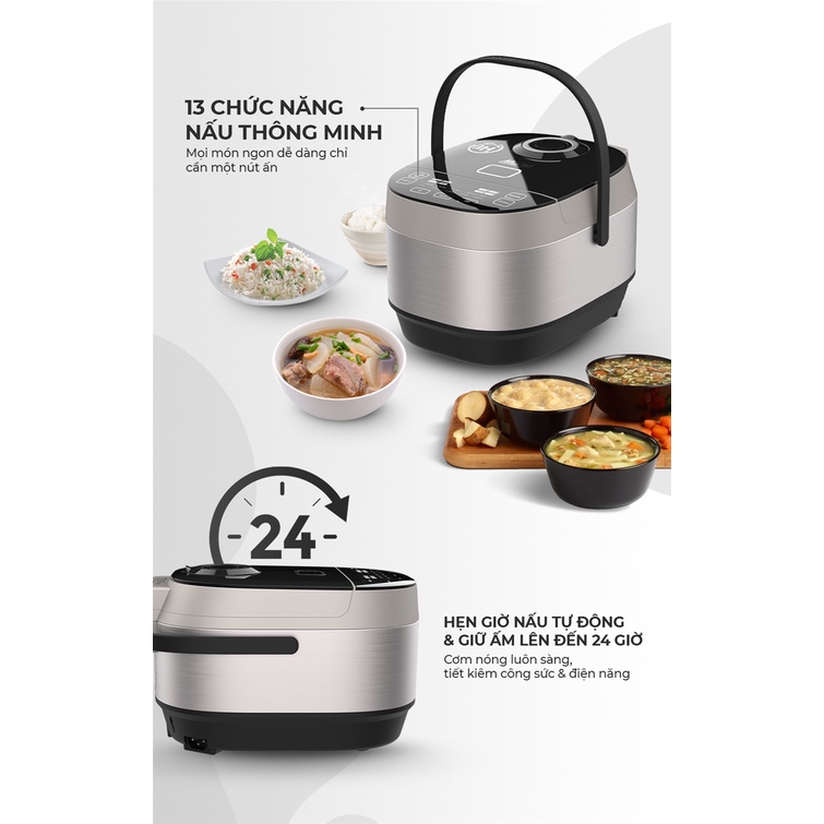 Nồi cơm điện cao tần  1.8L SUNHOUSE MAMA SHD8959, Dung tích 1.8L, công suất 1200W, bảo hành 24 tháng