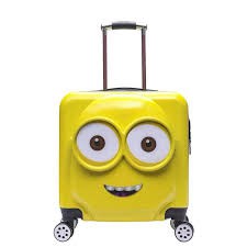 VALI MINION KÉO VUÔNG SIZE 18 CHO BÉ TRAI GÁI - 3 SẮC THÁI CẢM XÚC ĐẸP XUẤT SẮC