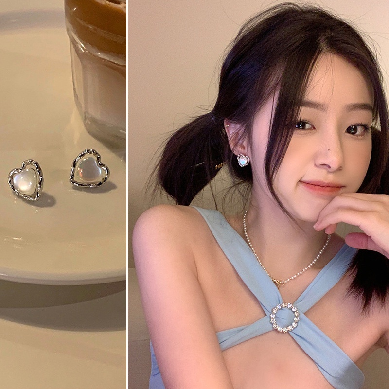 Bông Tai Mạ Bạc Đính Đá Zircon Sang Trọng Phong Cách Hàn Quốc