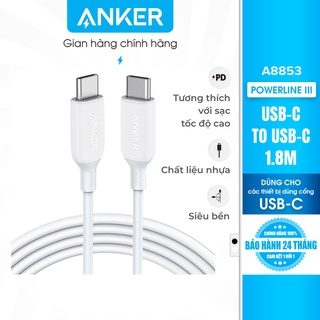 Cáp truyền dữ liệu điện thoại Anker PowerLine III USB-C to USB-C 2.0, 1.8m - thumbnail