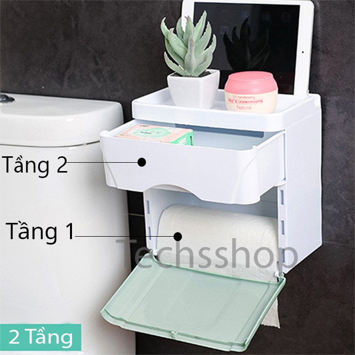 Hộp Đựng Giấy Vệ Sinh Renai Ra-798B - Loại 2 Tầng Dán Tường - Kệ Nhà Tắm